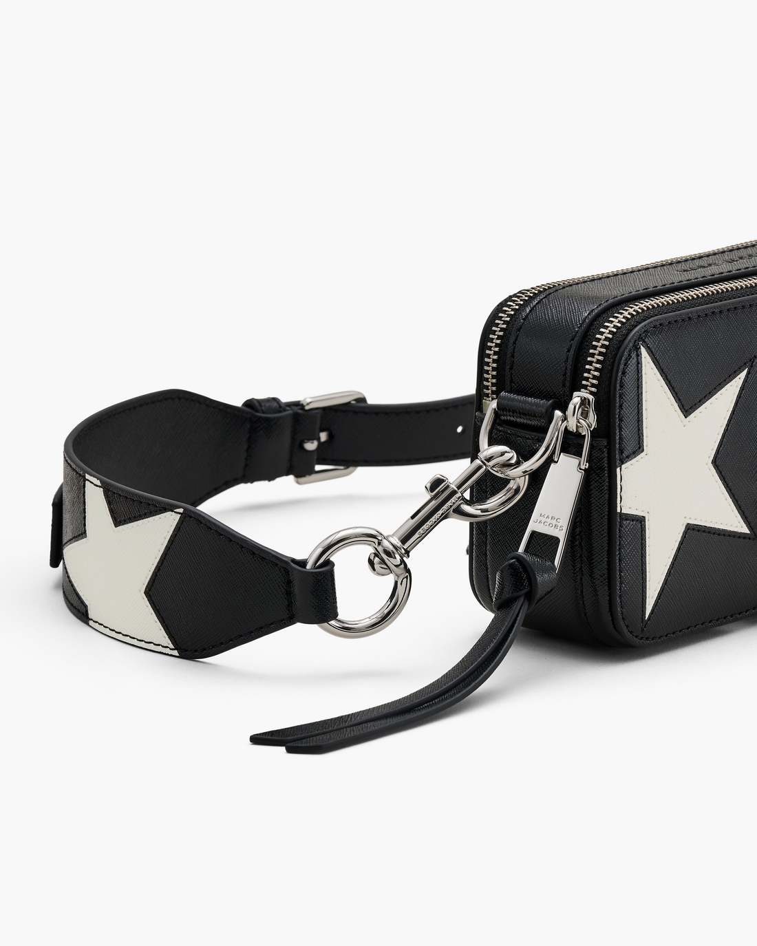 Marc Jacobs The Star Patchwork Leather Snapshot Black/White BAGS