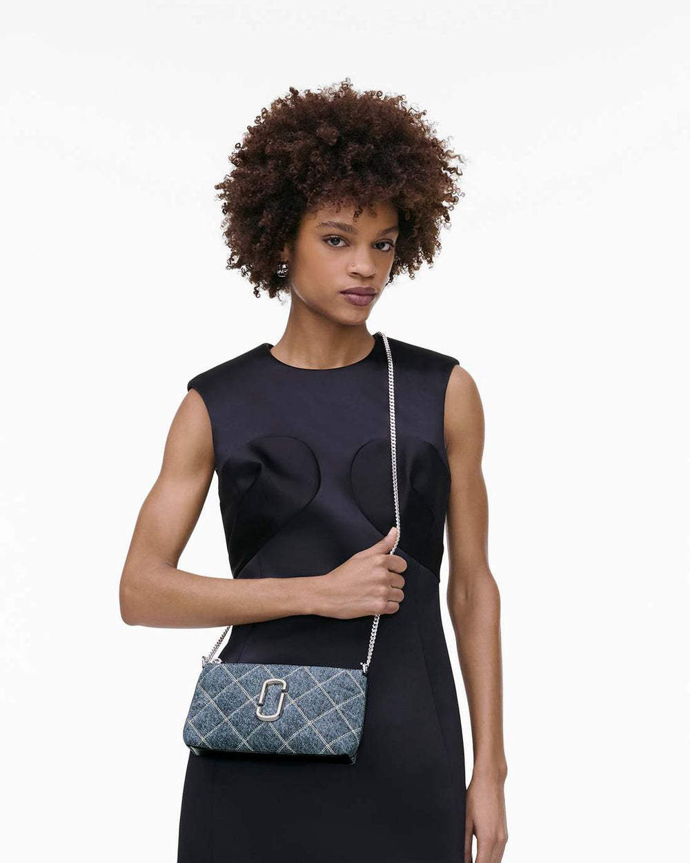 Marc Jacobs The Quilted Denim Snapshot Convertible Shoulder Bag Light Wash Indigo BAGS|WALLETS