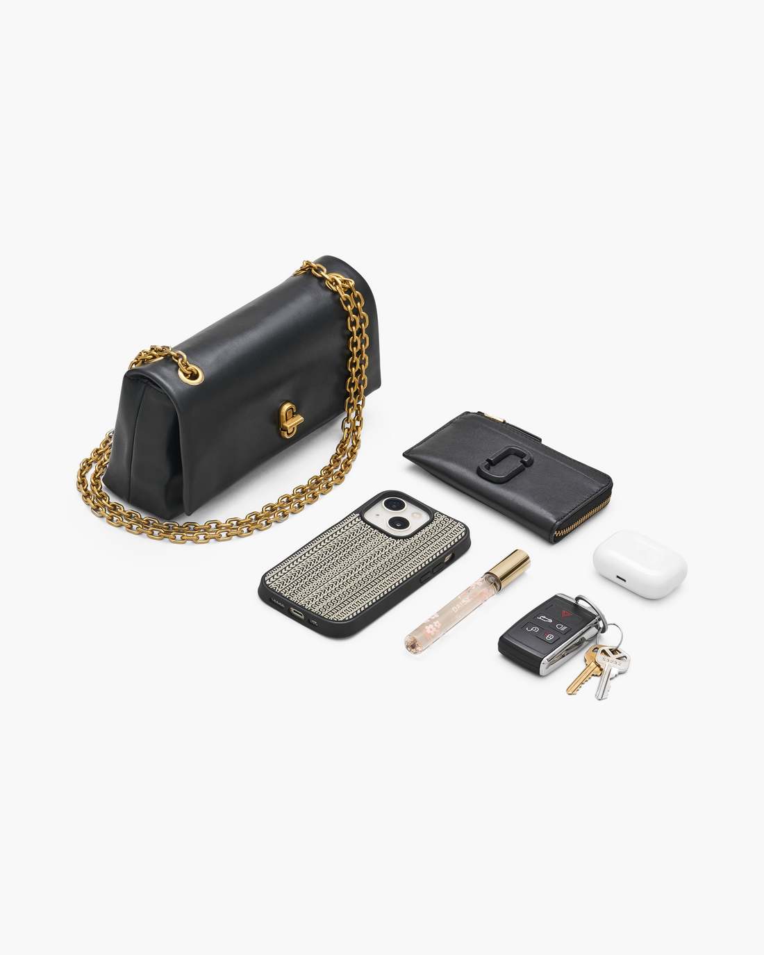 Marc Jacobs The Metallic Dual Chain Mini Bag Silver BAGS