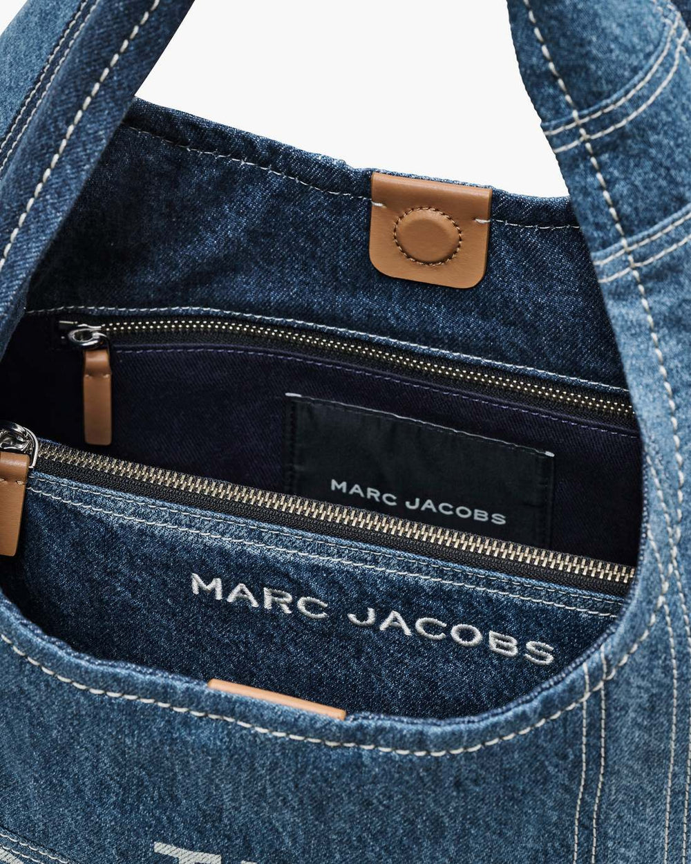 Marc Jacobs The Patchwork Denim Sack Bag Blue Denim BAGS