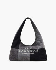 Marc Jacobs The Patchwork Denim Sack Bag Black Denim BAGS