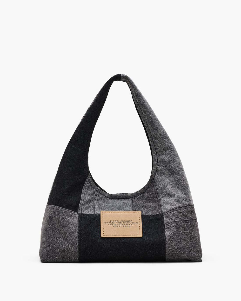 Marc Jacobs The Patchwork Denim Sack Bag Black Denim BAGS