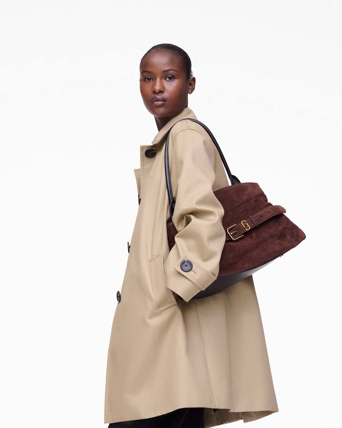 Marc Jacobs The Suede Dakota Satchel Dark Brown BAGS
