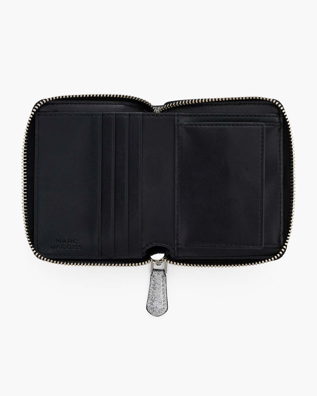Marc Jacobs The Coated Glitter Everyday Slim Compact Wallet Silver WALLETS|NEW ARRIVALS