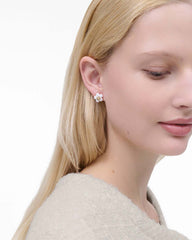 Marc Jacobs The Daisy Stud Earrings Gold/White JEWELRY