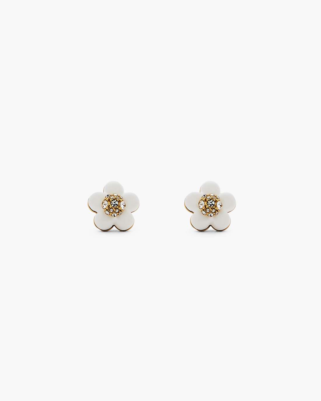 Marc Jacobs The Daisy Stud Earrings Gold/White JEWELRY