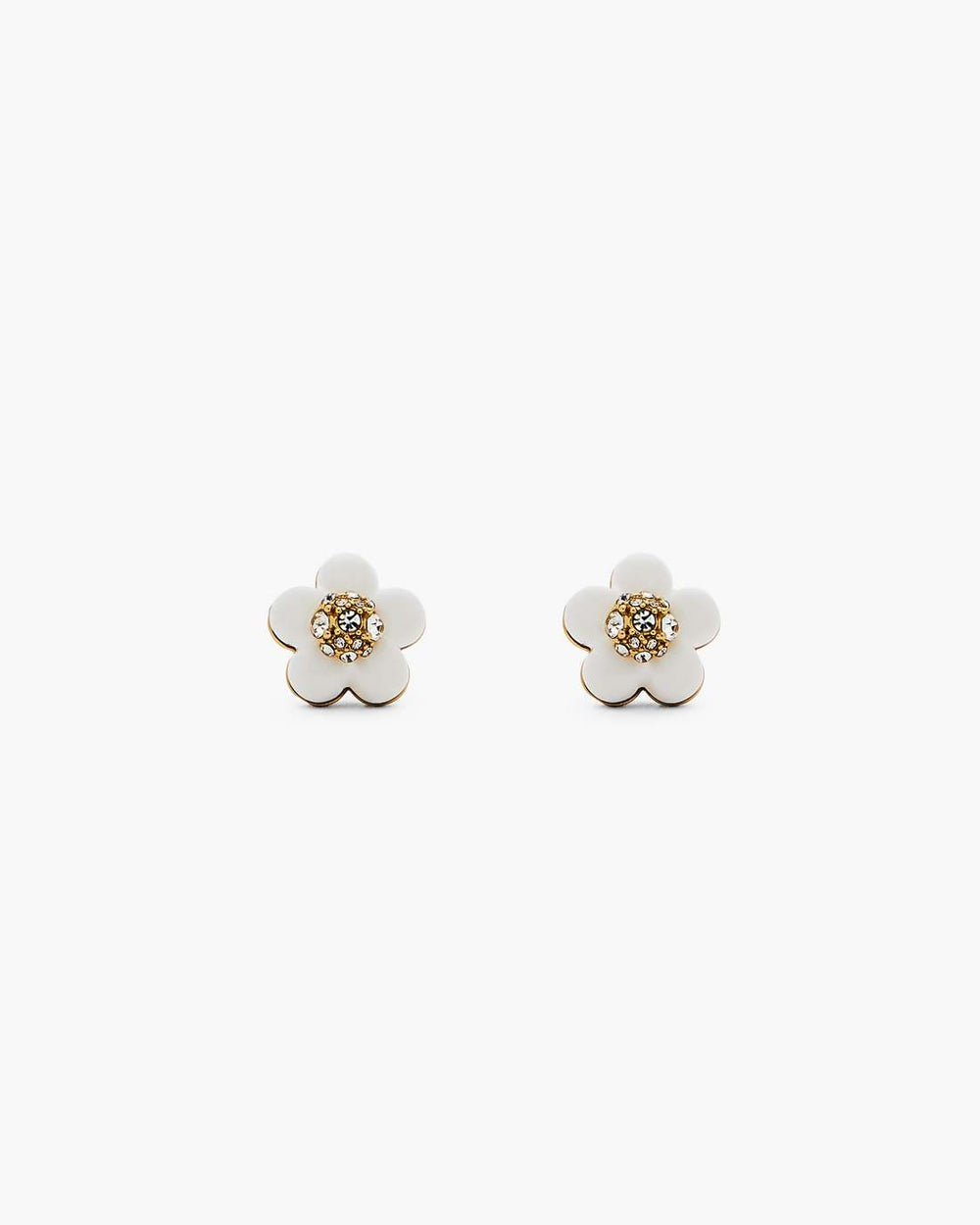 Marc Jacobs The Daisy Stud Earrings Gold/White JEWELRY