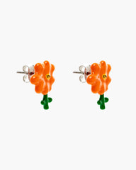Marc Jacobs David Shrigley X Marc Jacobs Joy Flower Stud Earrings Silver/Orange JEWELRY