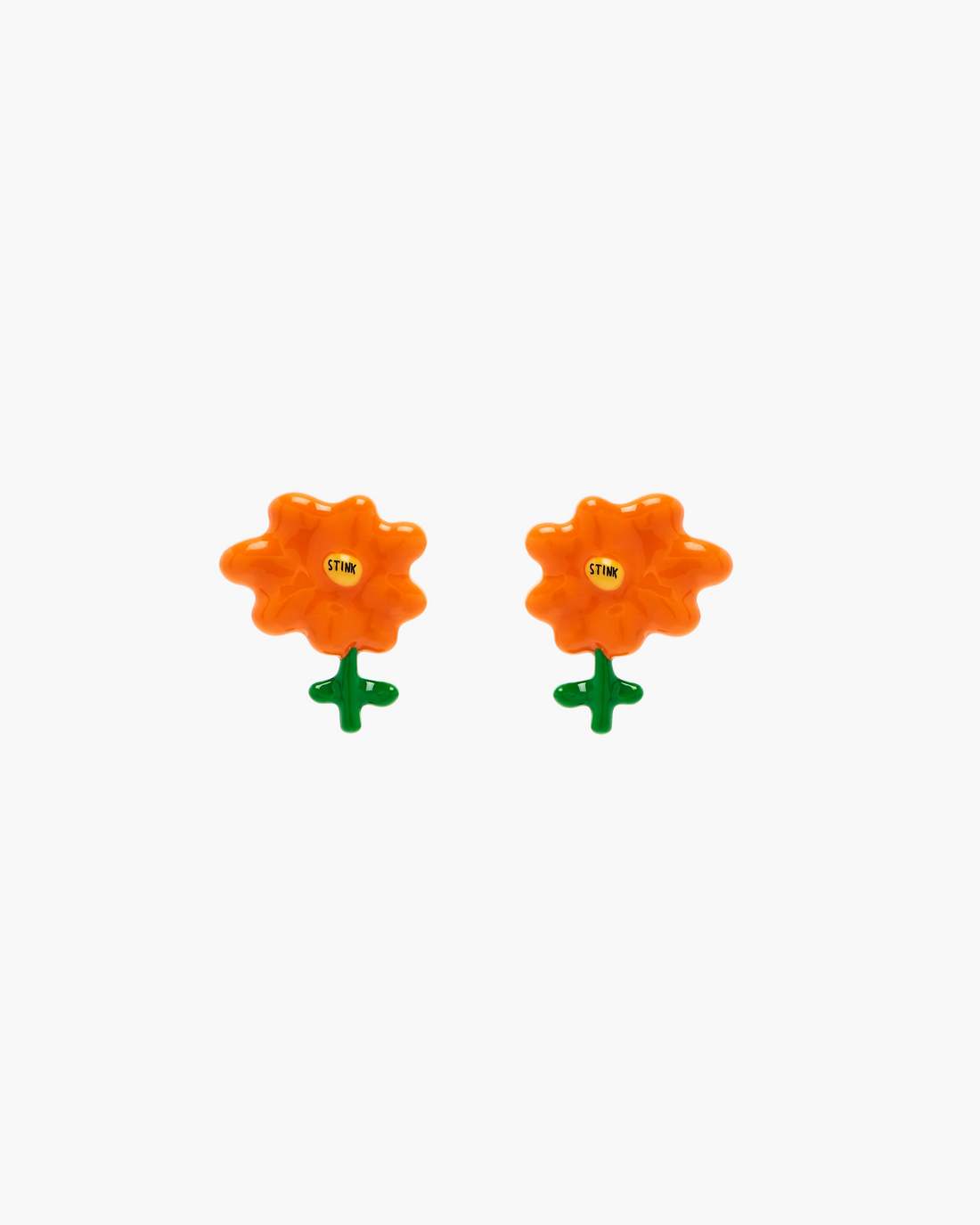 Marc Jacobs David Shrigley X Marc Jacobs Joy Flower Stud Earrings Silver/Orange JEWELRY