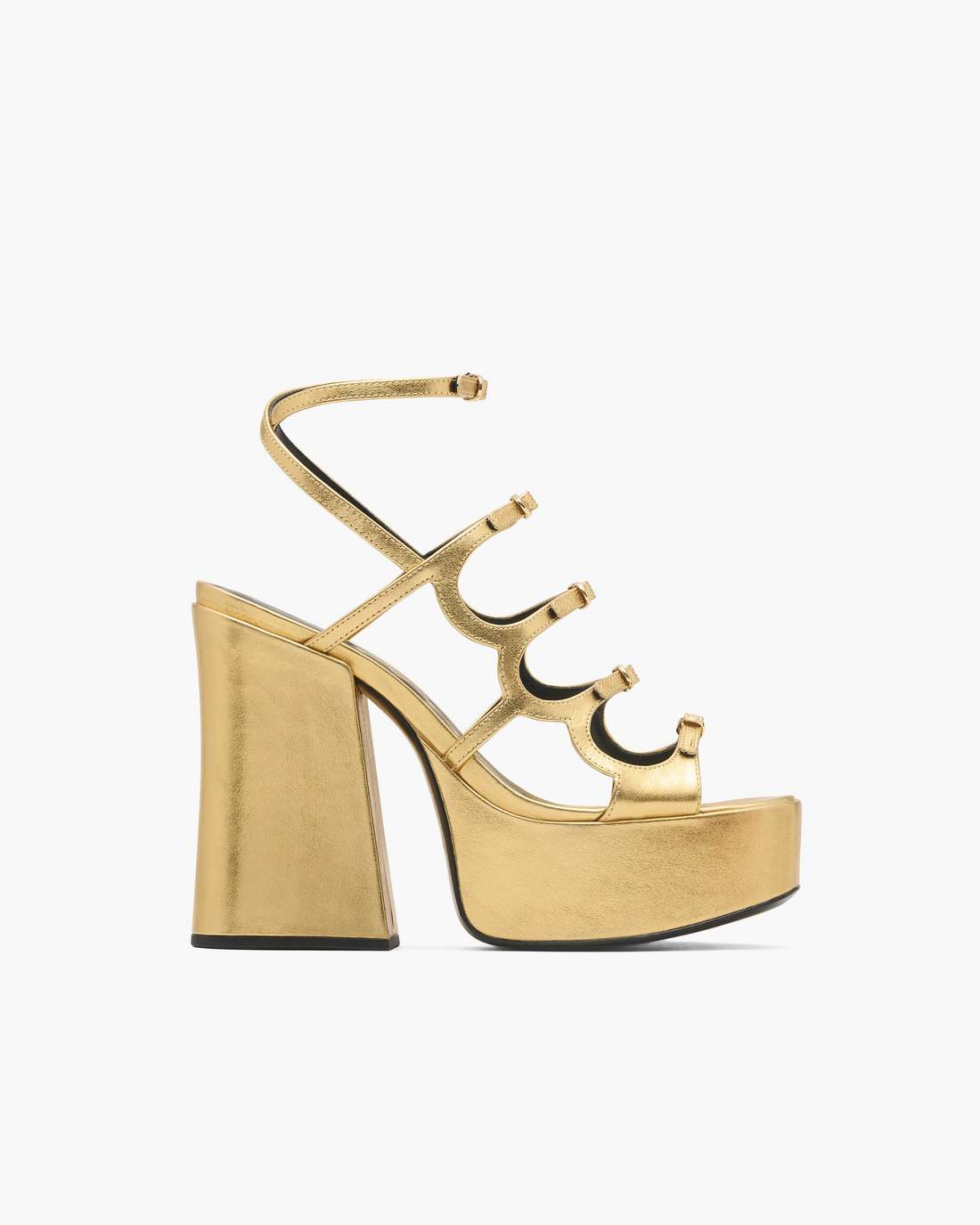 Marc Jacobs The Metallic Leather Kiki Platform Sandal Gold SHOES