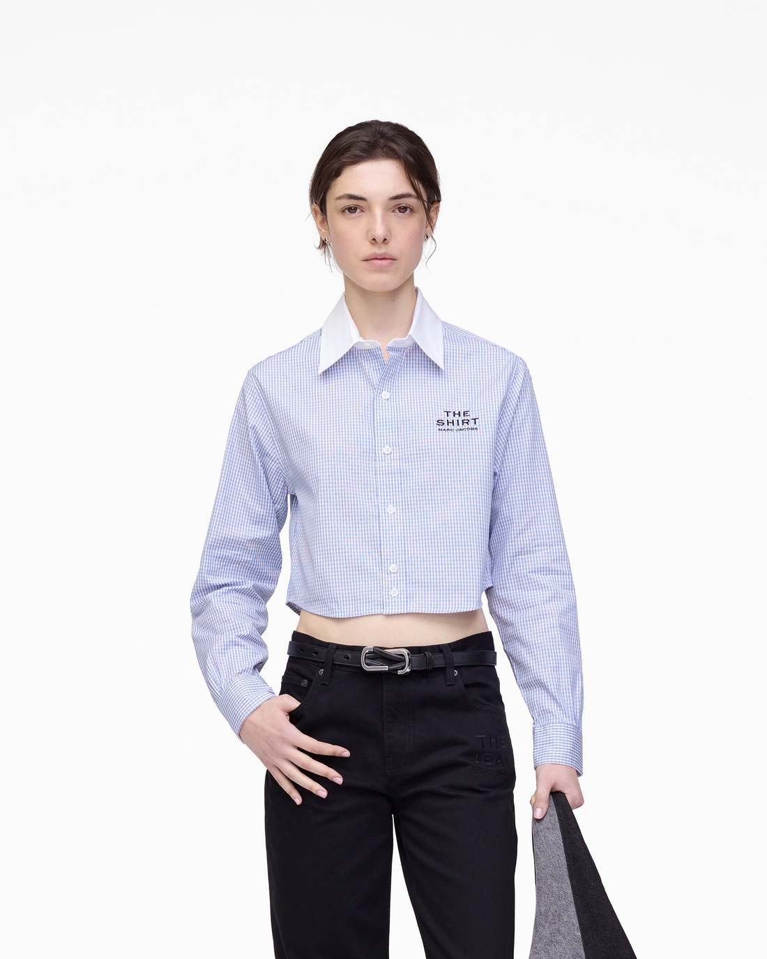 Marc Jacobs The Cropped Femme Shirt Blue Multi READY TO WEAR