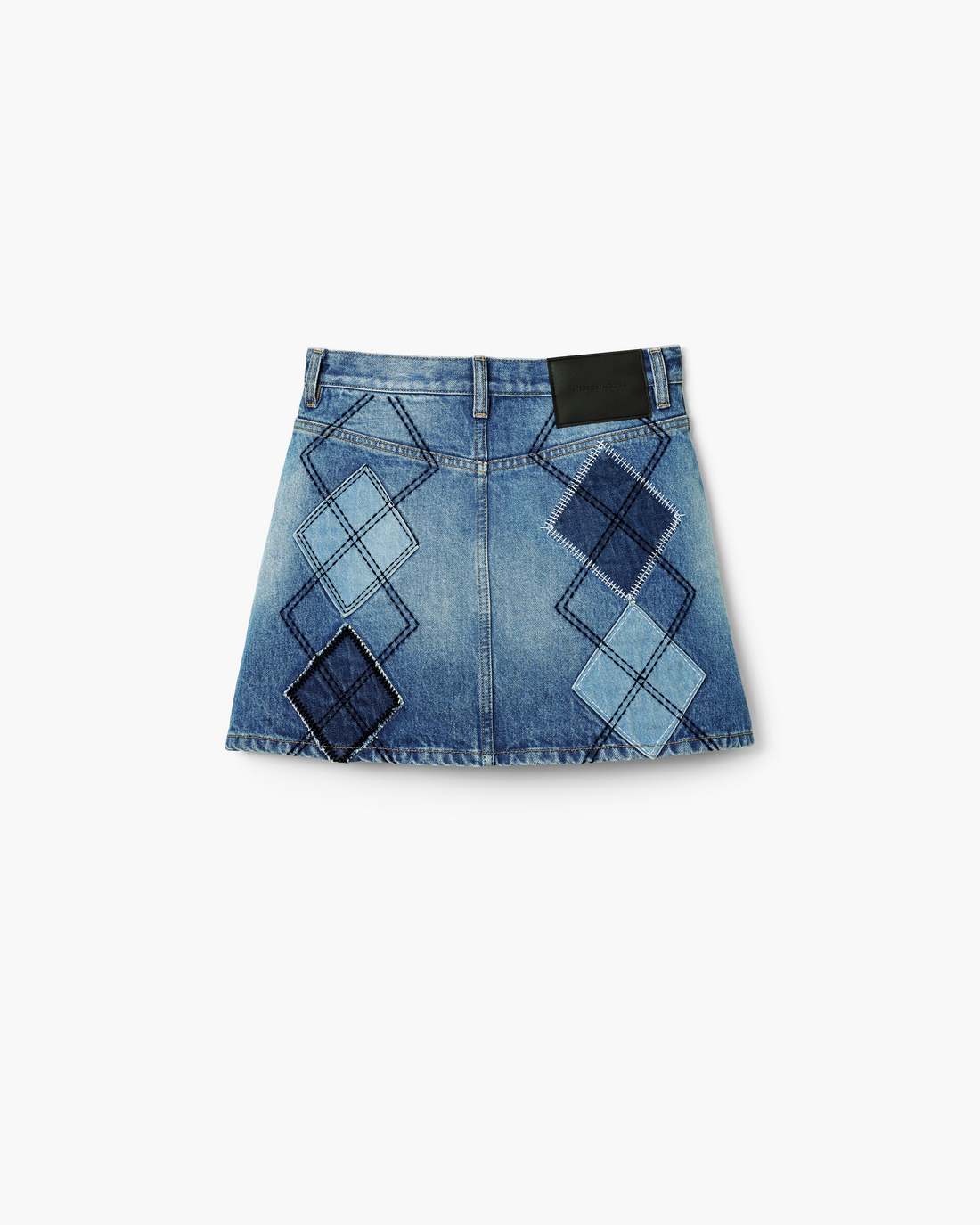 Marc Jacobs Argyle Patchwork Mini Skirt Bright Indigo READY TO WEAR