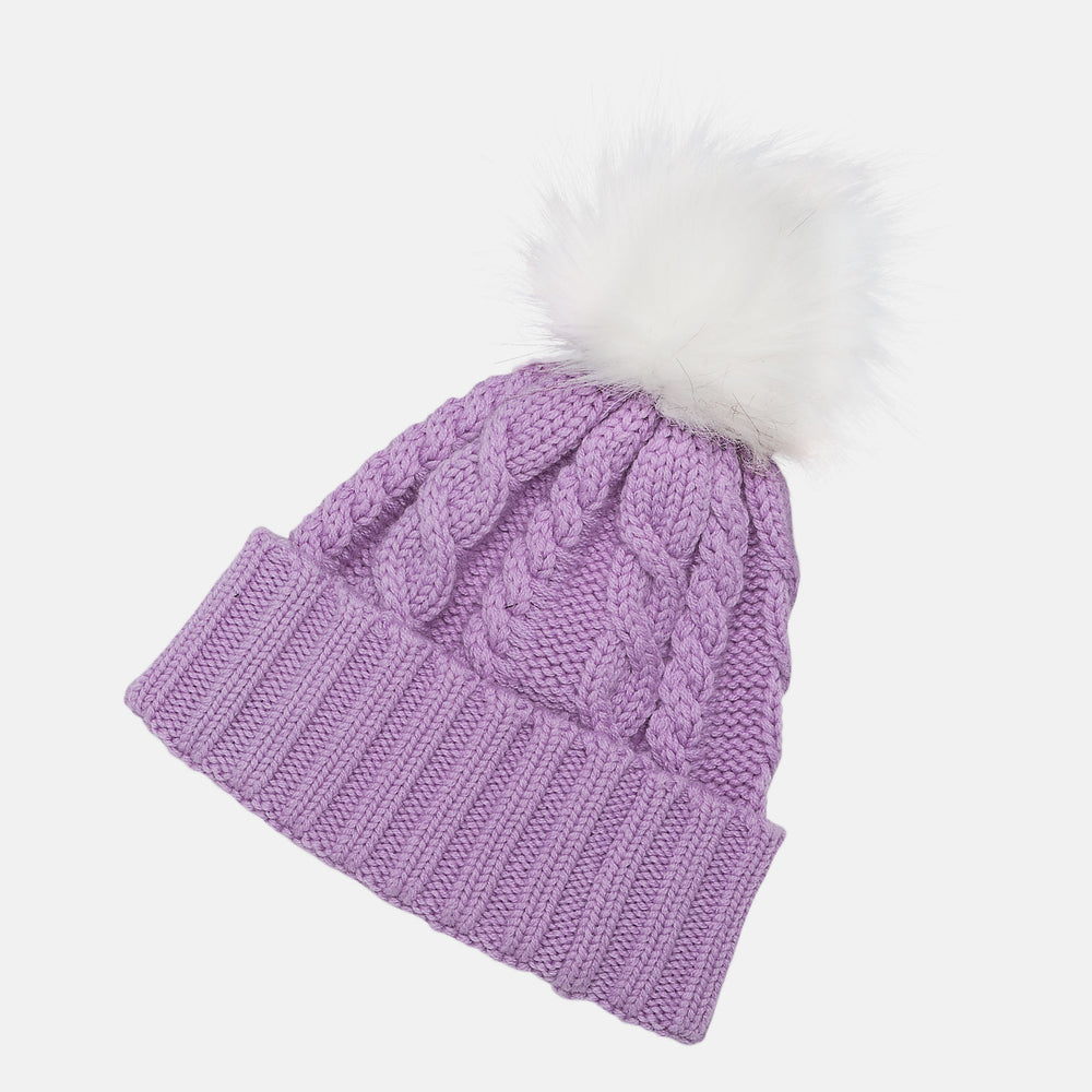 Kite Purple Lux Knit Pom Beanie / New Balance Women