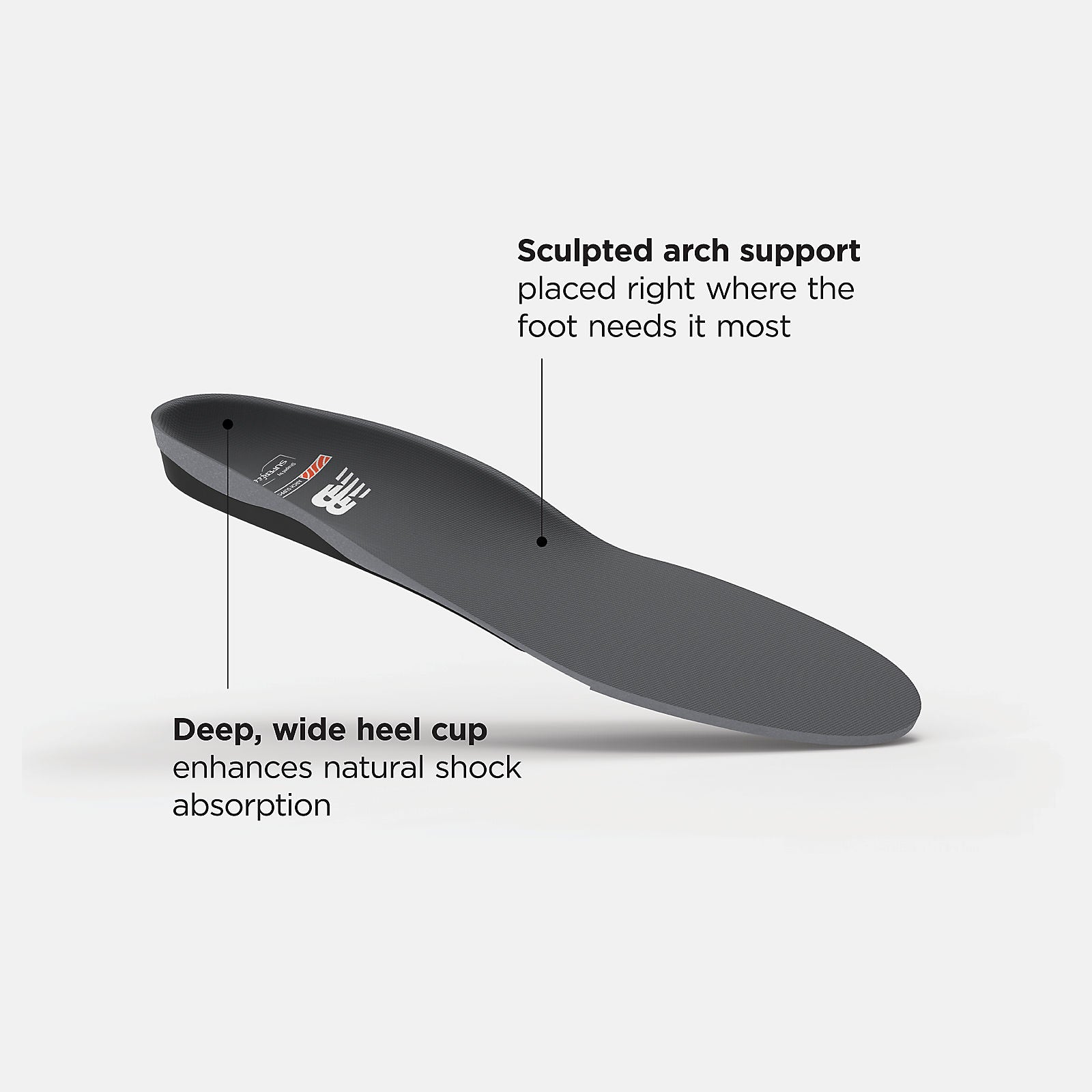 Light Grey/Black Casual Arch Support Insole / New Balance Women|Men