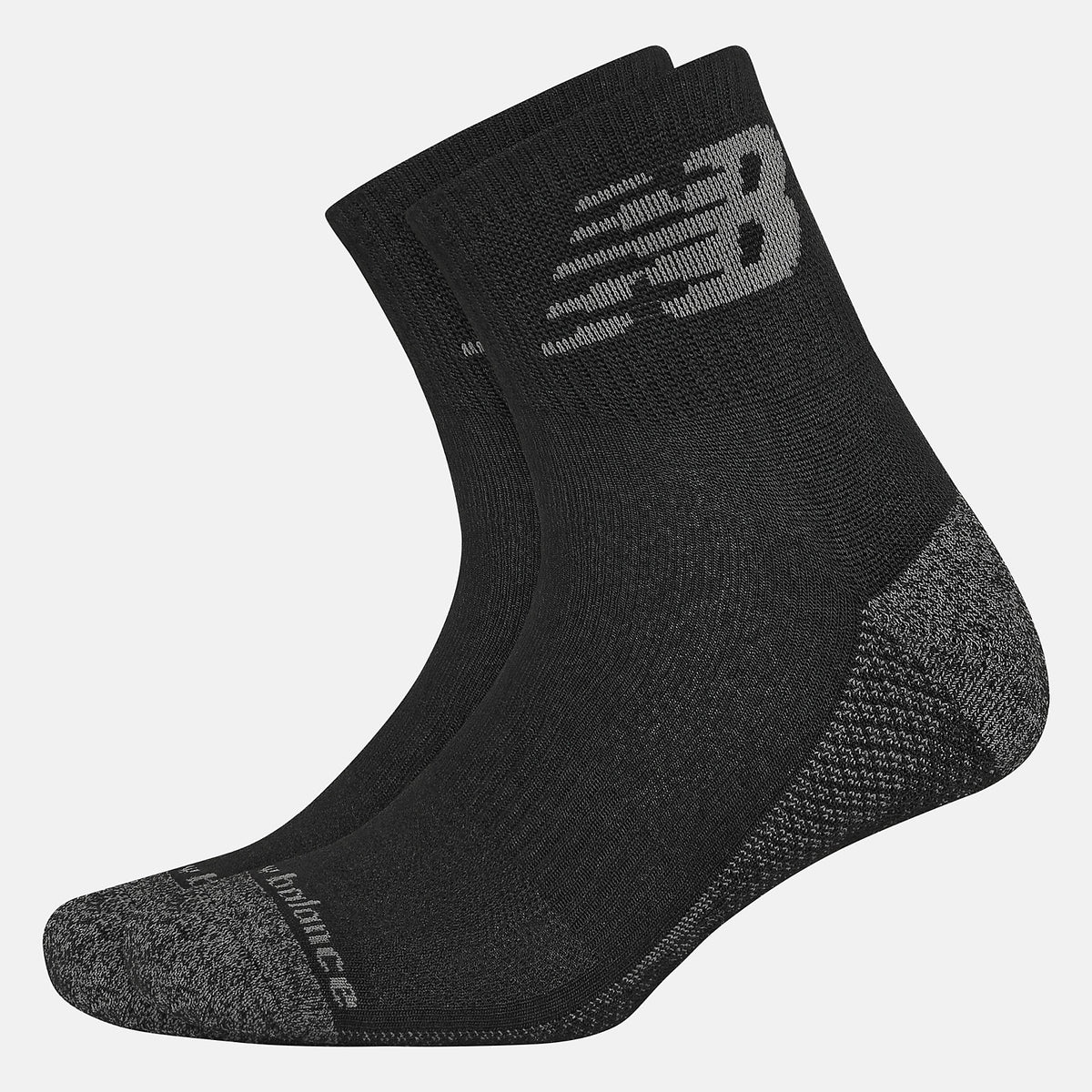 Black Cooling Cushion Performance Quarter Socks 2 Pair / New Balance Women|Men