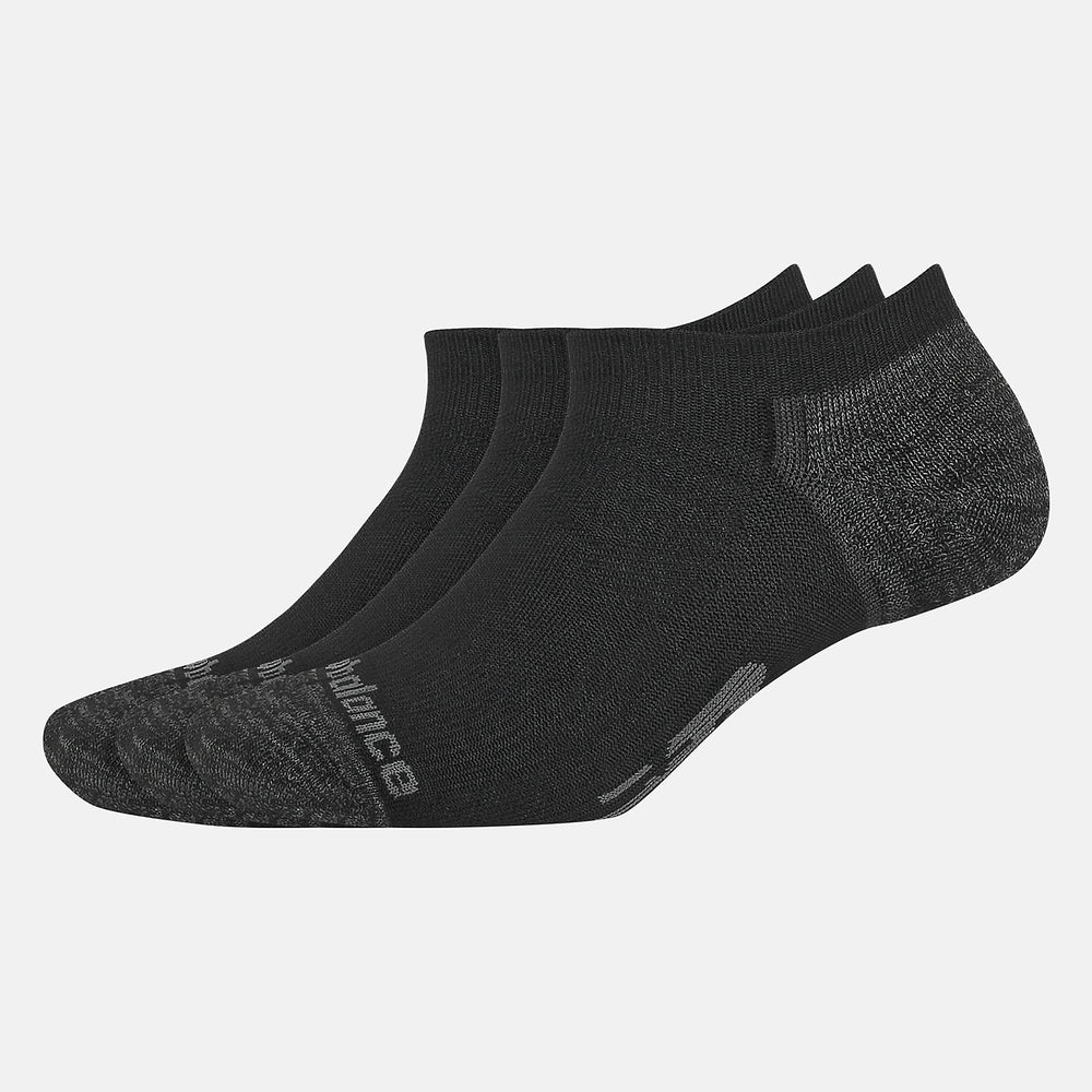 Black Strategic Cushion No Show Socks 3 Pack / New Balance Women|Men