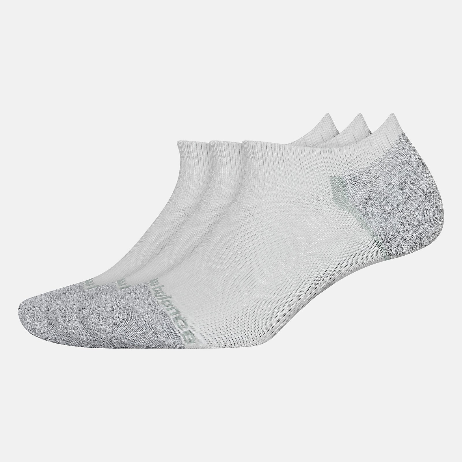 White Strategic Cushion No Show Socks 3 Pack / New Balance Women|Men