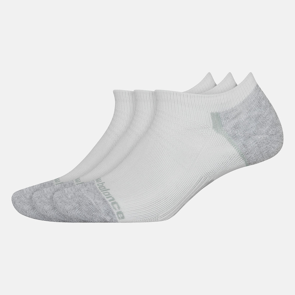White Strategic Cushion No Show Socks 3 Pack / New Balance Women|Men