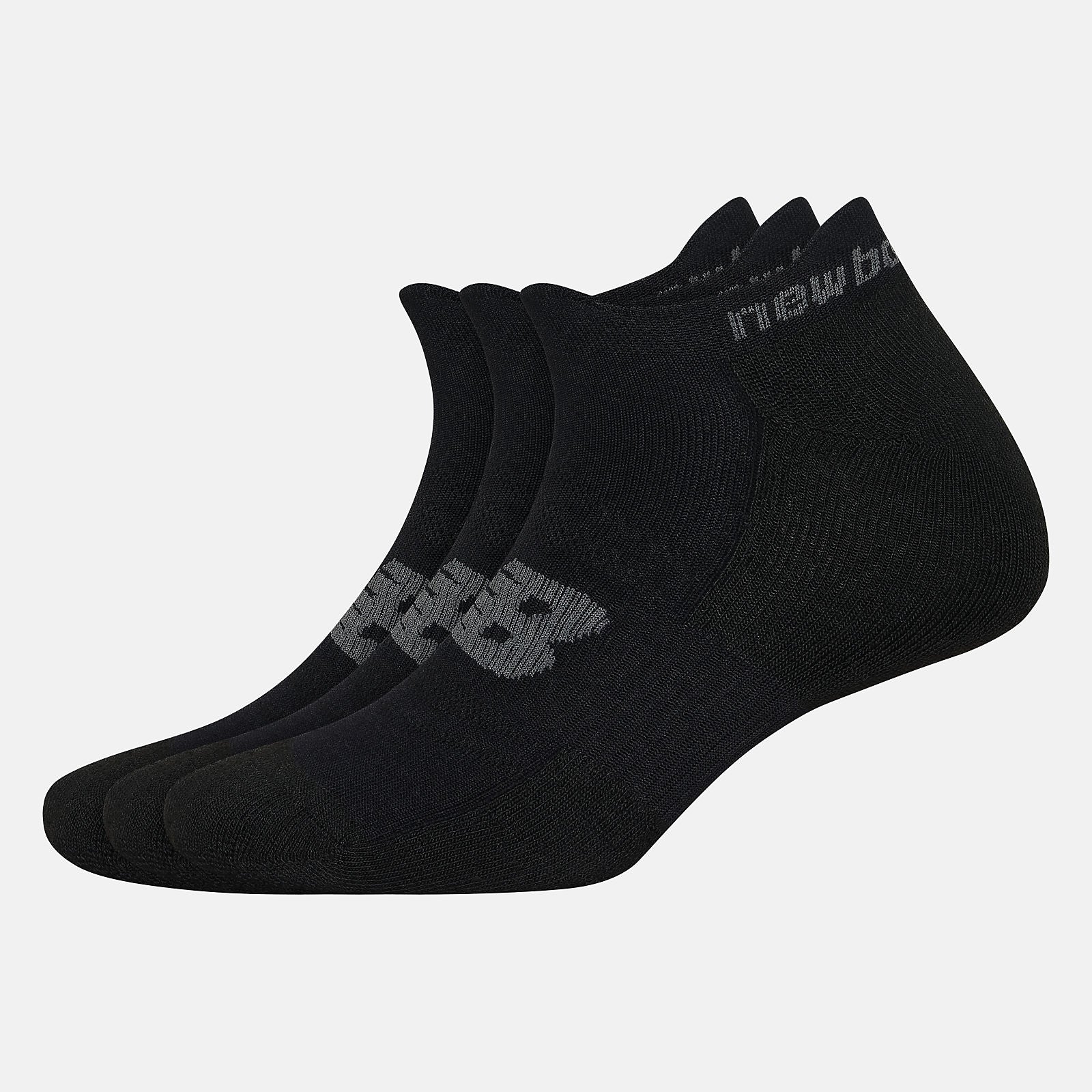 Black Strategic Cushion Low-Cut Tab Socks 3 Packs / New Balance Women|Men