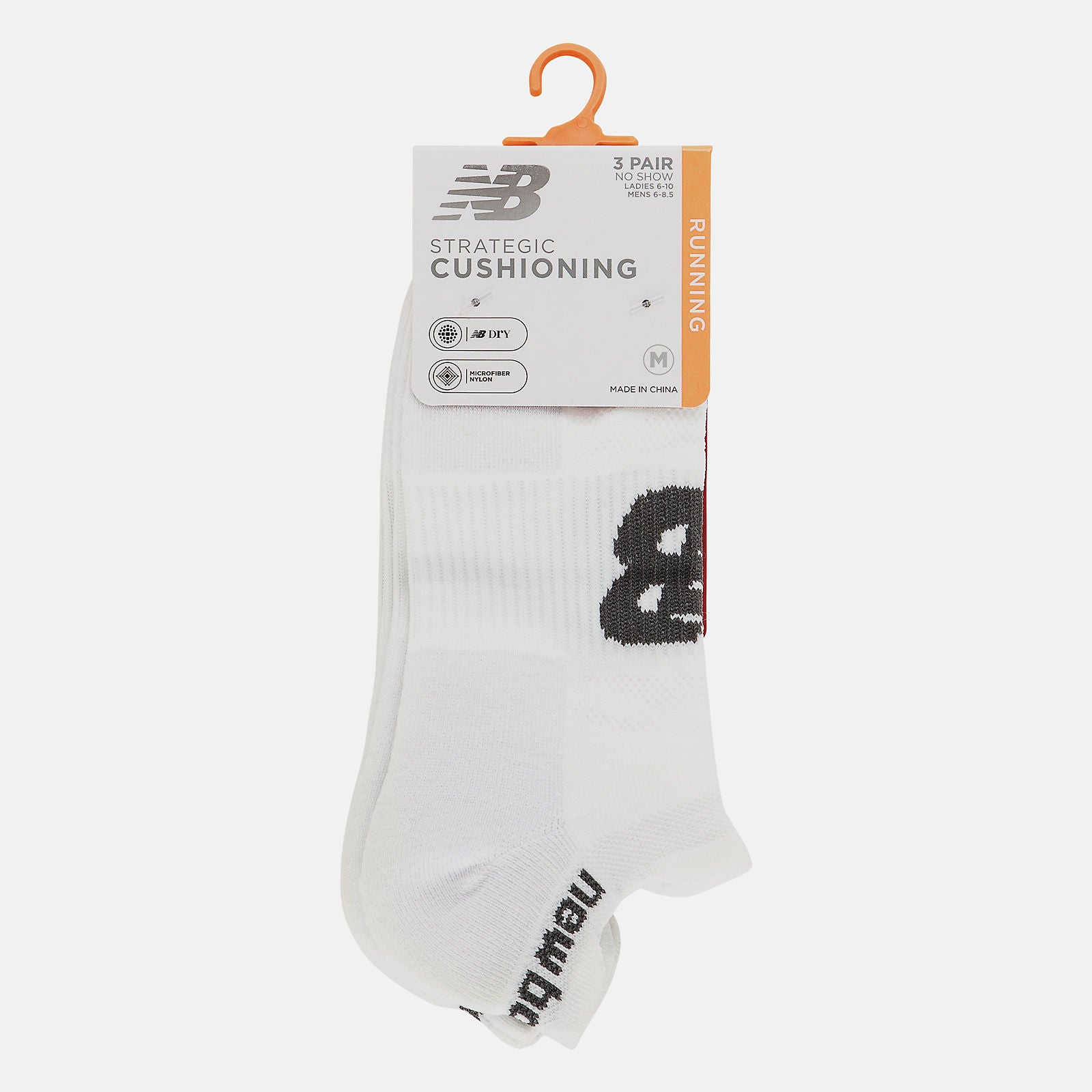White Strategic Cushion Low-Cut Tab Socks 3 Packs / New Balance Women|Men