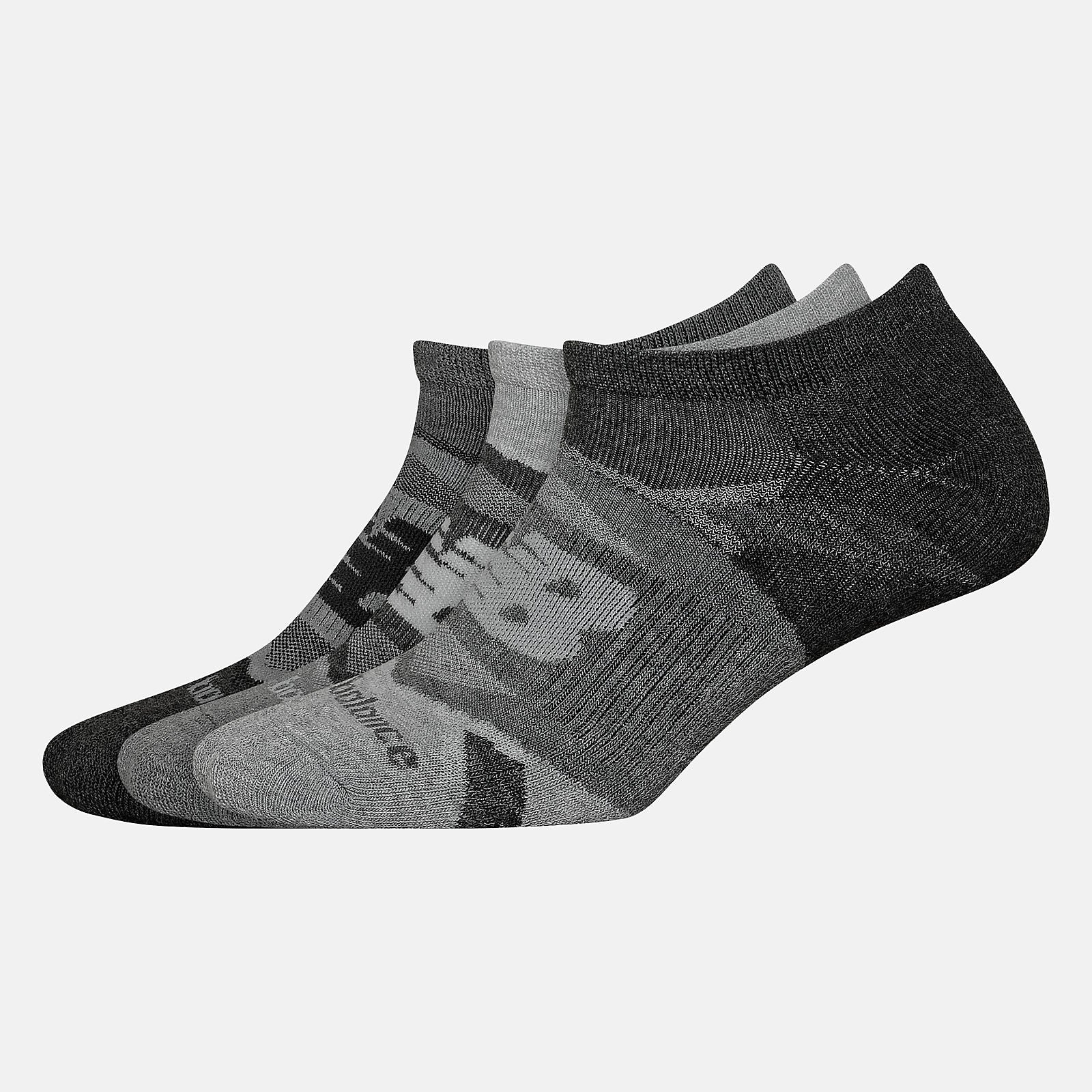Grey Performance Cushion No Show Socks 3 Pack / New Balance Women|Men