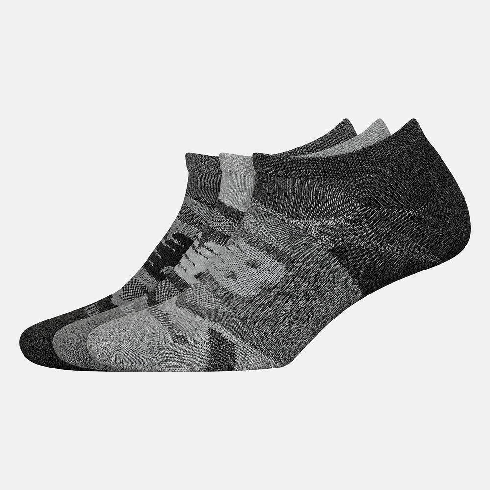 Grey Performance Cushion No Show Socks 3 Pack / New Balance Women|Men