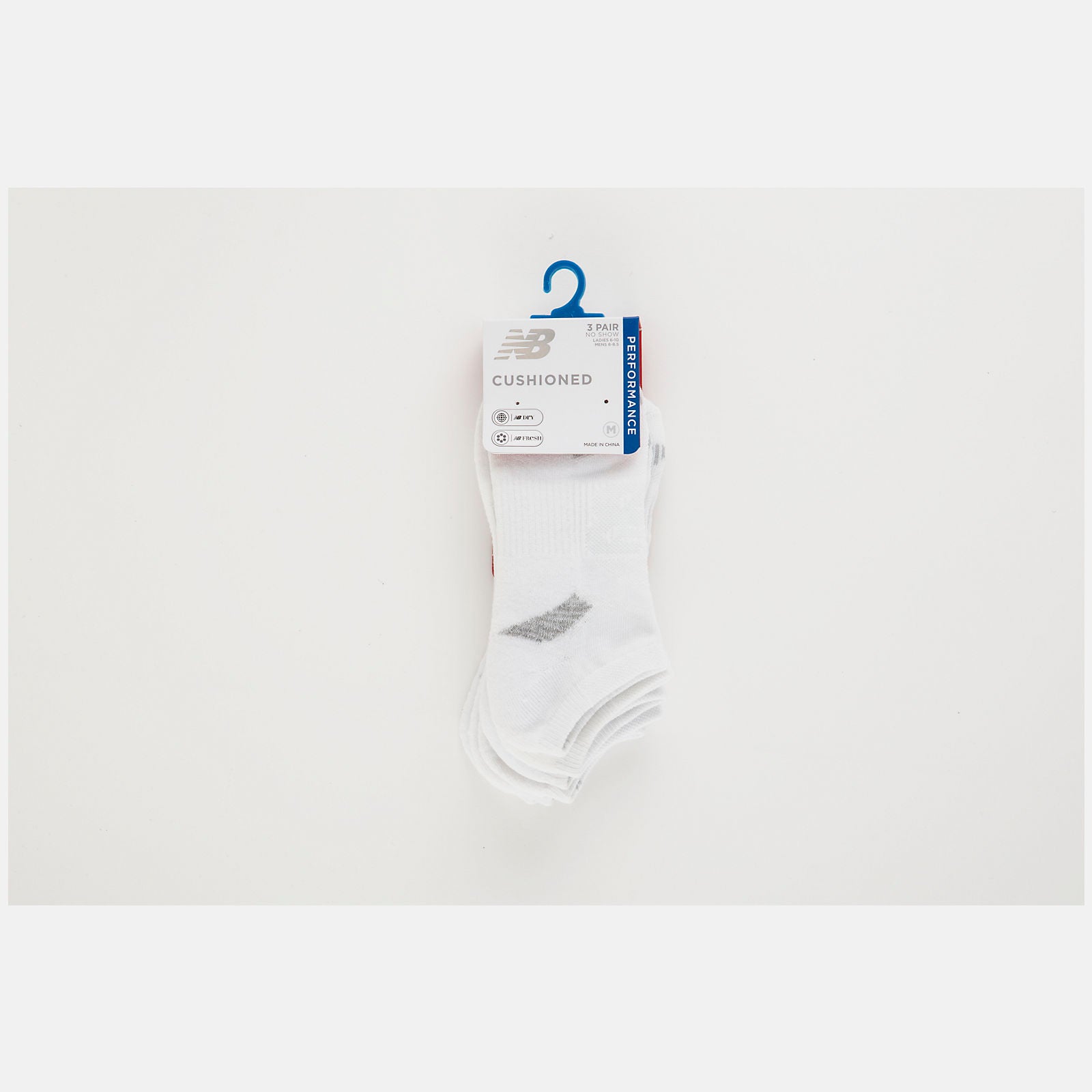 White Performance Cushion No Show Socks 3 Pack / New Balance Women|Men