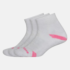 White Multi Performance Cushion Quarter Socks 3 Pack / New Balance Women|Men