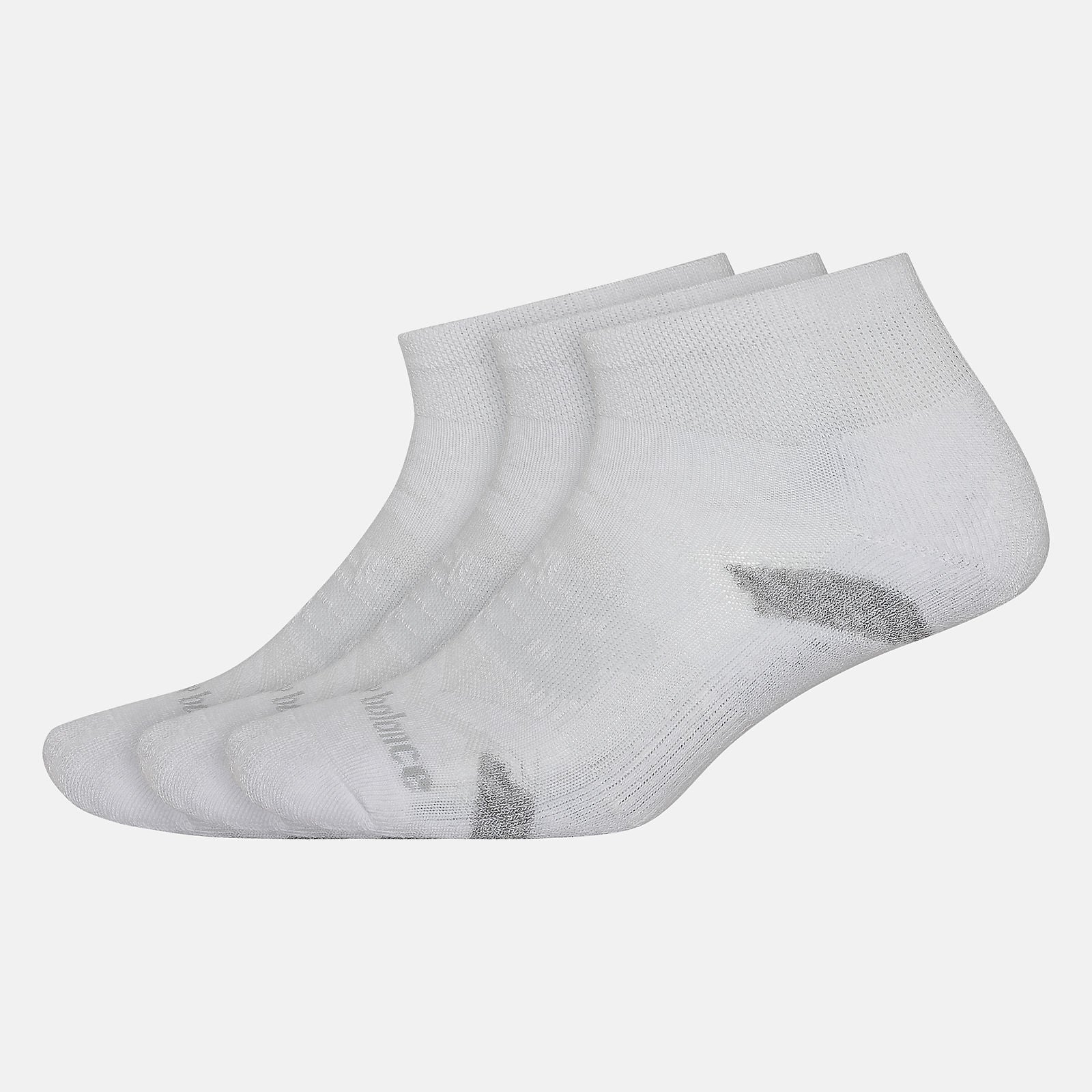 White Performance Cushion Quarter Socks 3 Pack / New Balance Women|Men