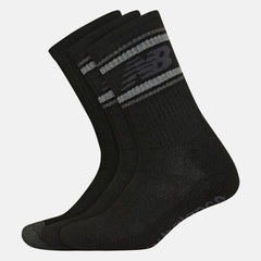 Black Performance Cushion Crew Socks 3 Pack / New Balance Women|Men