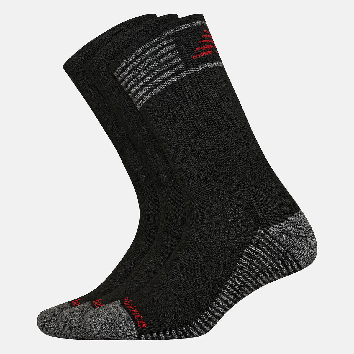 Black Performance Cushion Crew Socks 3 Pack / New Balance Women|Men