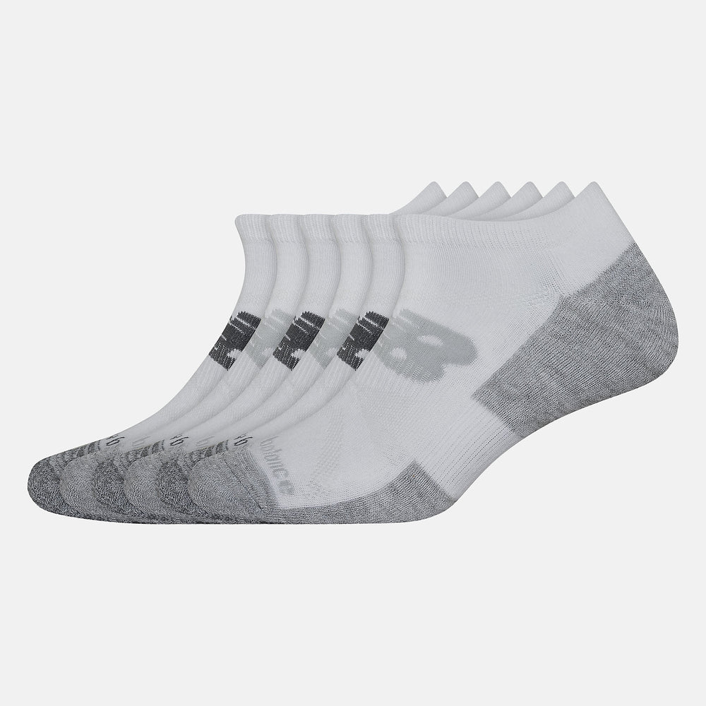 White Performance Cushion Low-Cut Socks 6 Pack / New Balance Women|Men