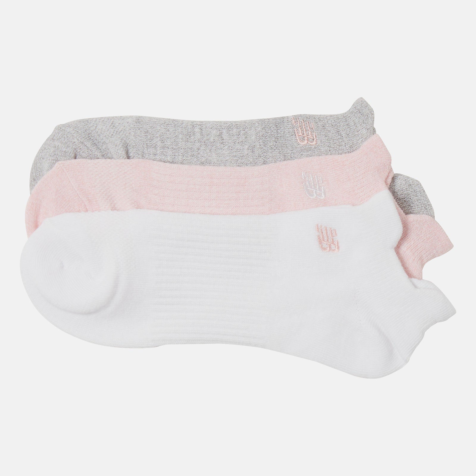 Pink Flat Knit Lowcut Tab Socks 3 Pack / New Balance Women|Men