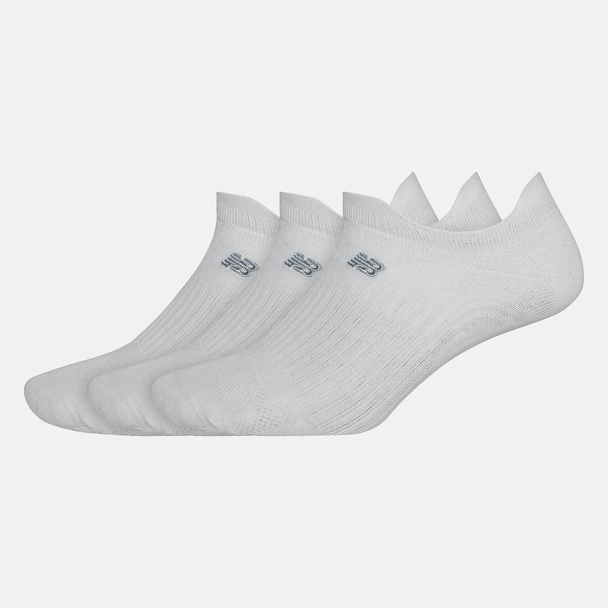 White Flat Knit Lowcut Tab Socks 3 Pack / New Balance Women|Men
