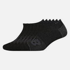 Black Lightweight No Show Socks 6 Pack / New Balance Women|Men