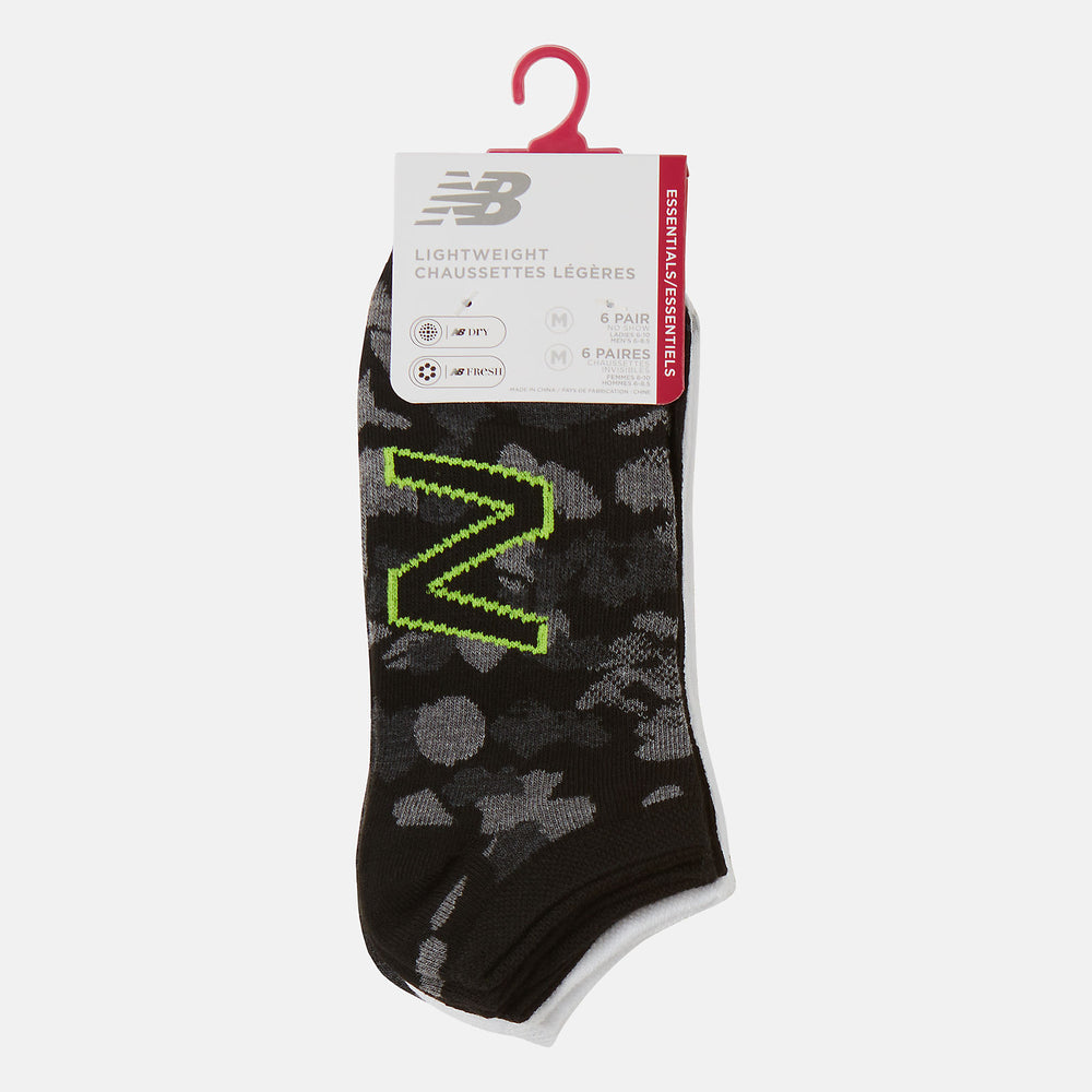Black Multi 6 PK No Show Flatknit / New Balance Women|Men