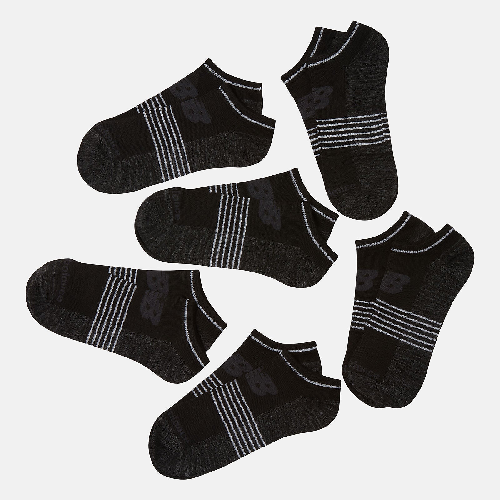 Black 6 PK No Show Flatknit / New Balance Women|Men