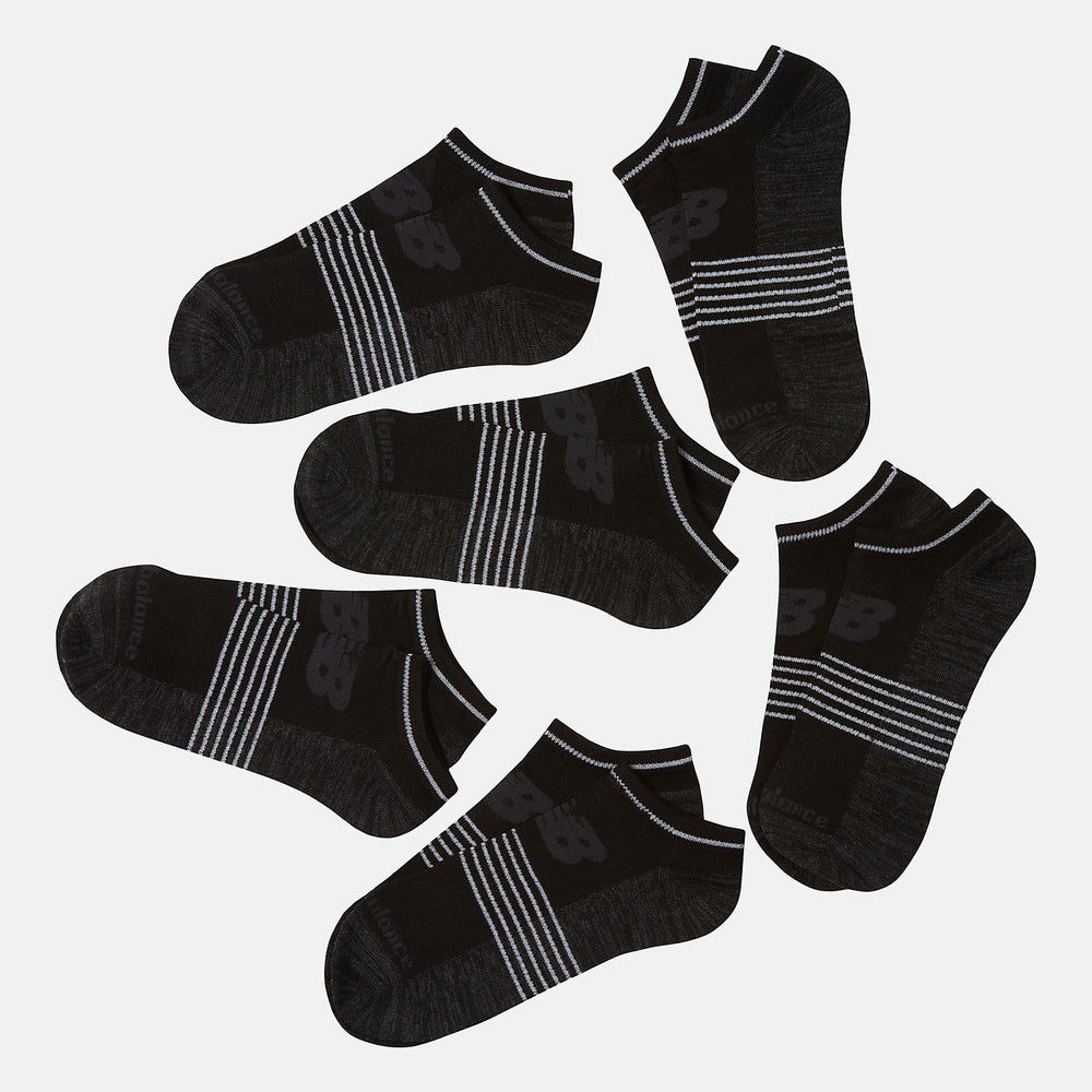 Black 6 PK No Show Flatknit / New Balance Women|Men