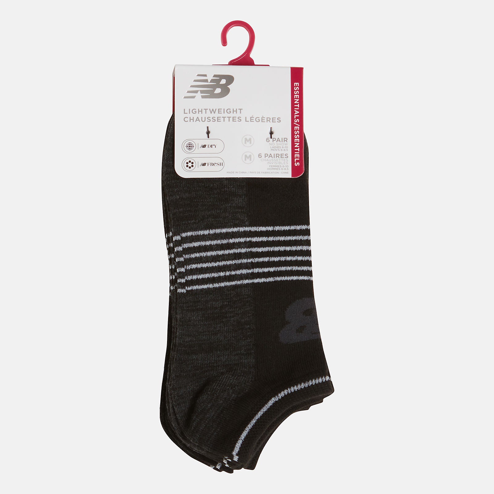 Black 6 PK No Show Flatknit / New Balance Women|Men