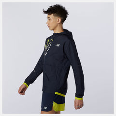 Sulpher Yellow Printed Impact Run Light Pack Jacket / New Balance Men