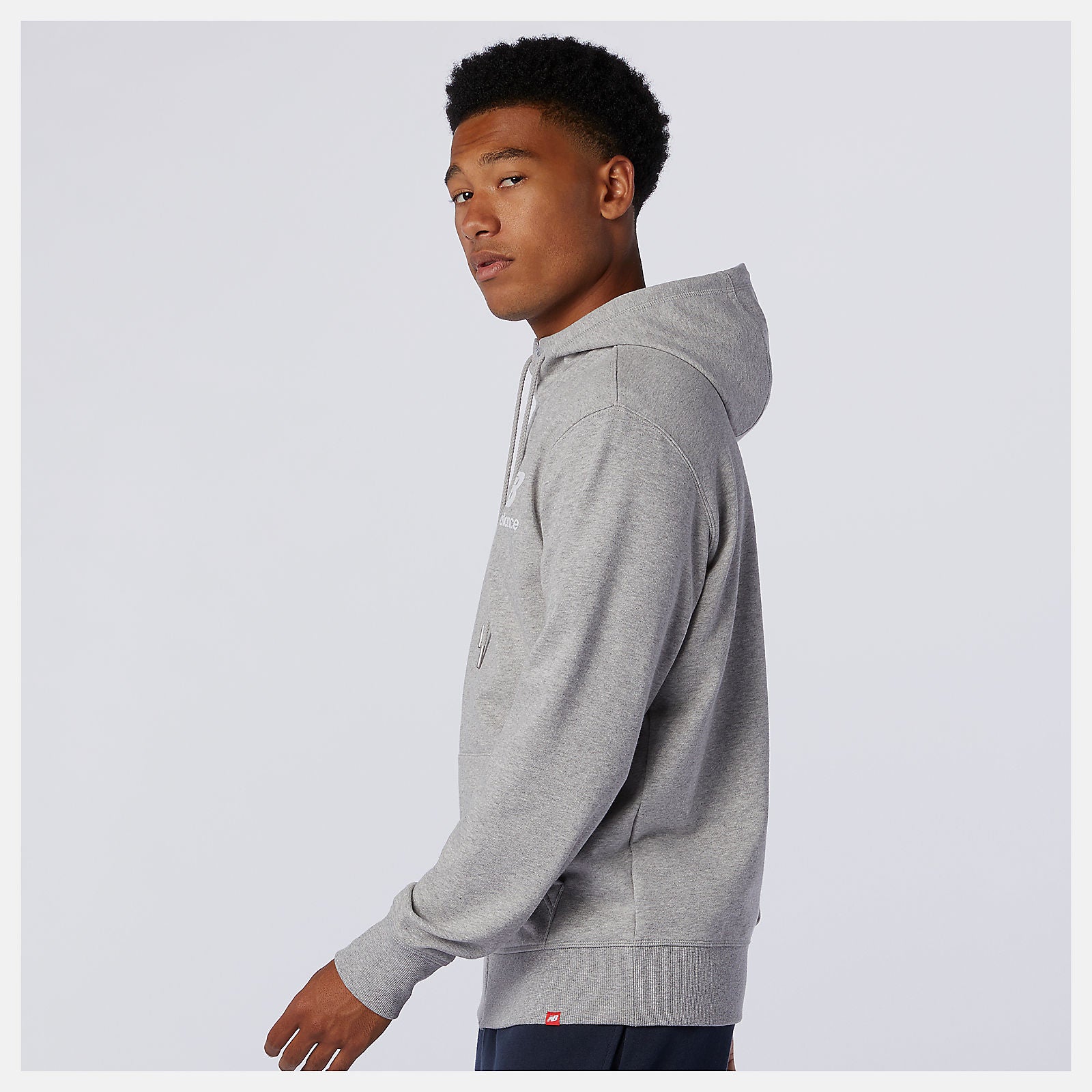 Athletic Grey NB Essentials Stacked Full Zip Hoodie / New Balance Men
