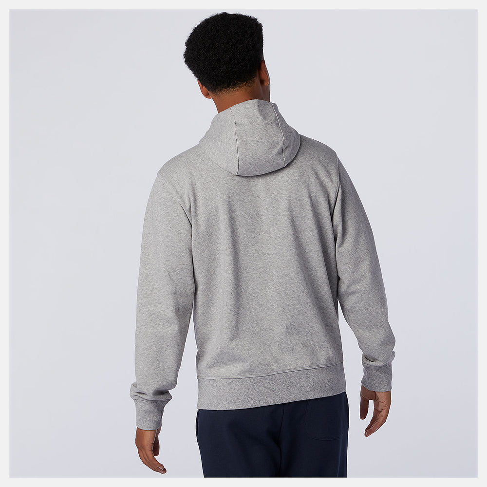 Athletic Grey NB Essentials Stacked Full Zip Hoodie / New Balance Men