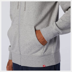 Athletic Grey NB Essentials Stacked Full Zip Hoodie / New Balance Men