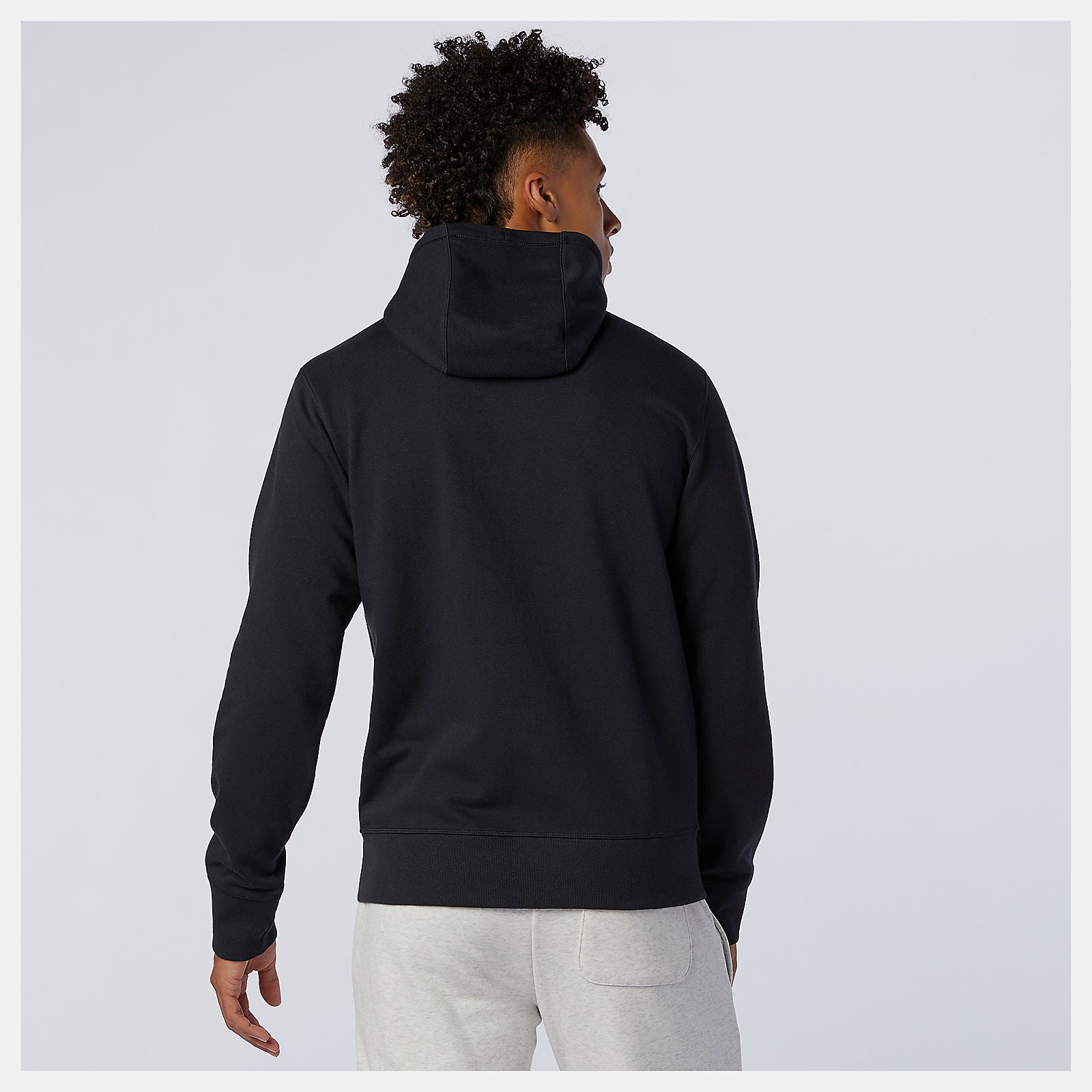 Black NB Essentials Stacked Full Zip Hoodie / New Balance Men