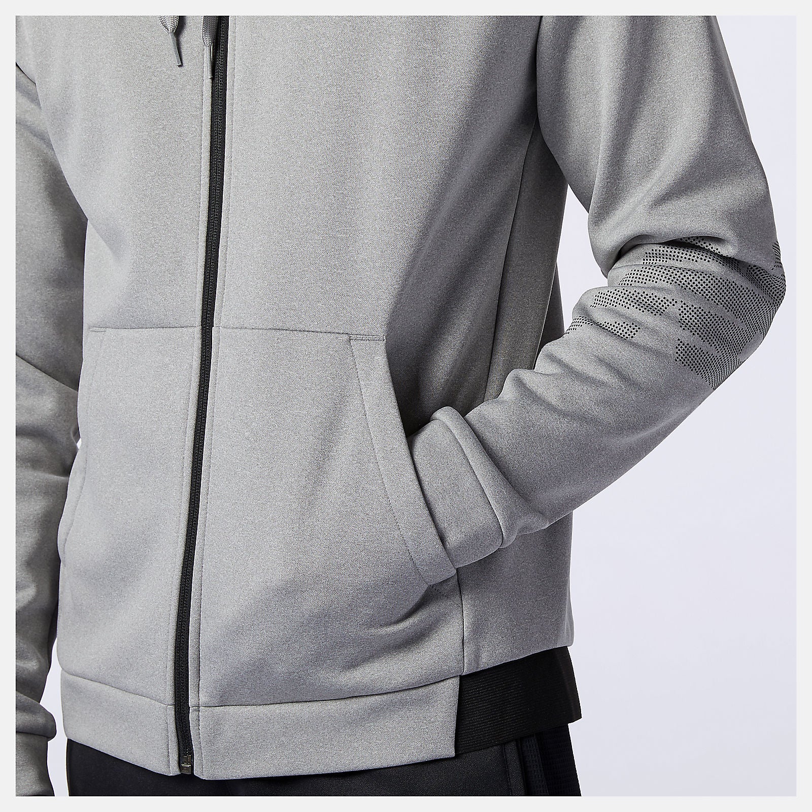 Athletic Grey Tenacity Fleece Full Zip Hoodie / New Balance Men