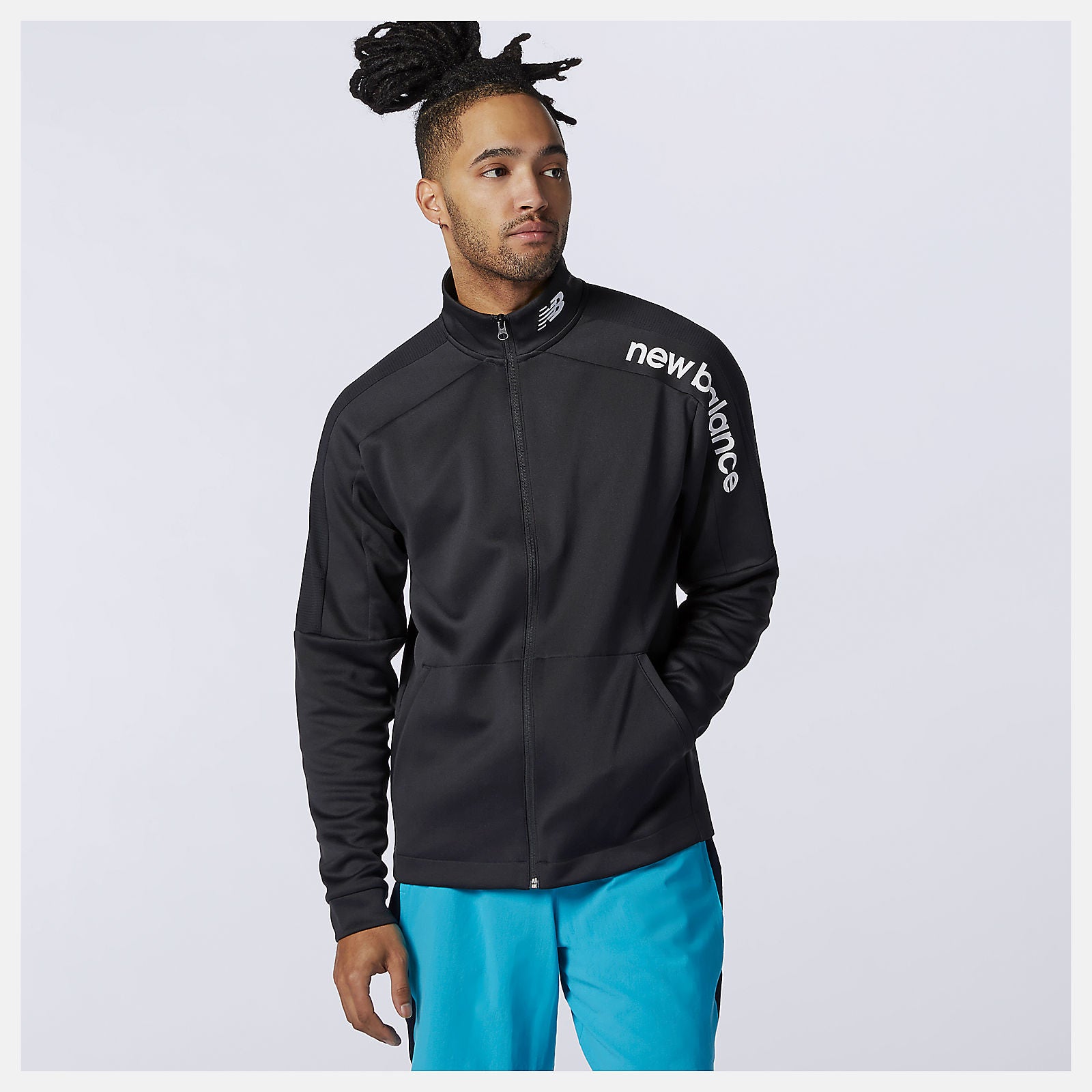 Black Tenacity Knit Jacket / New Balance Men