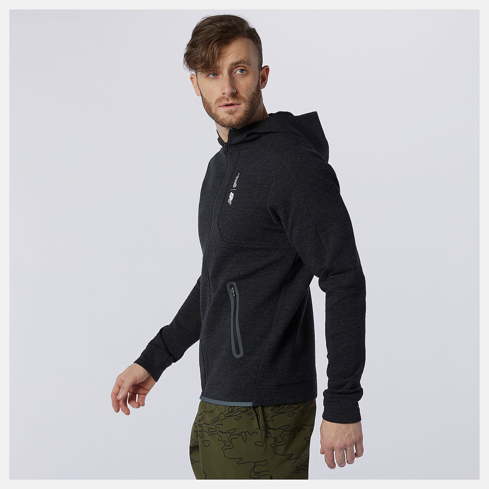 Black Heather Fortitech Fleece Full Zip / New Balance Men