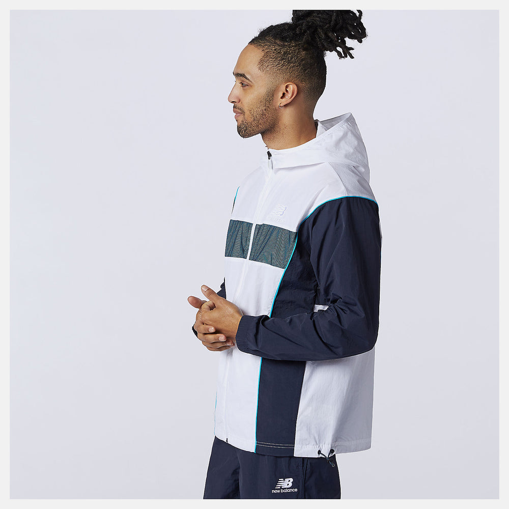 White NB Athletics Windbreaker / New Balance Men