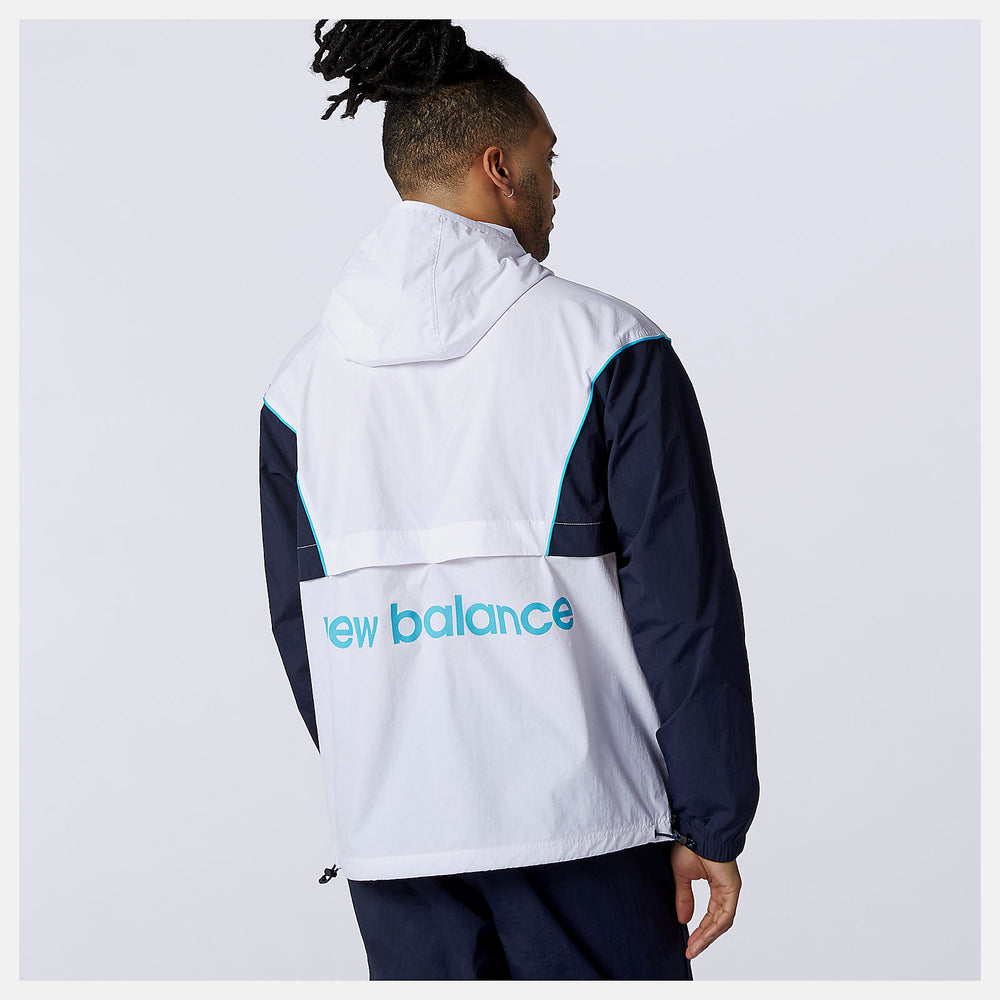 White NB Athletics Windbreaker / New Balance Men