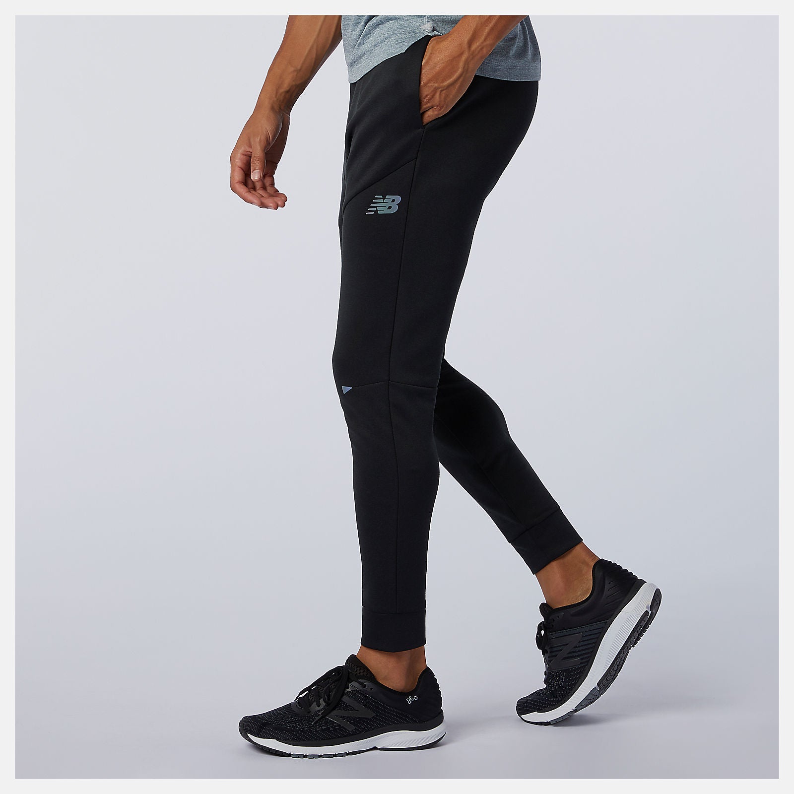 Black Heather Q Speed Run Pant / New Balance Men